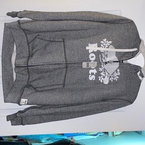 Nwt Sherpa lined roots zip up hoodie salt and pepper size large